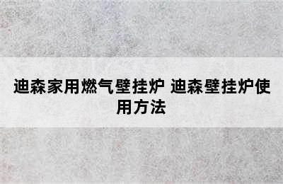 迪森家用燃气壁挂炉 迪森壁挂炉使用方法